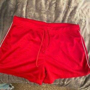 red athletic shorts
